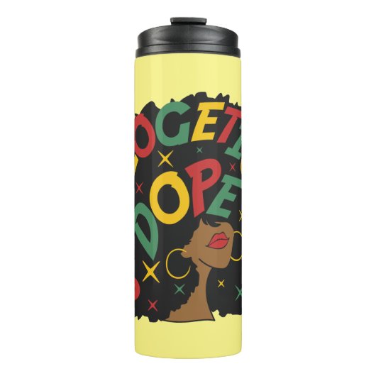 Unapologetisch dope Black Girl Afro Thermosbecher (Vorderseite)
