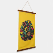 Unapologetisch dope Black Girl Afro Wandteppich Mit Holzrahmen (Gewinkelt)