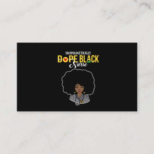 Unapologetisch Dope Black Nurse Visitenkarte (Vorderseite)