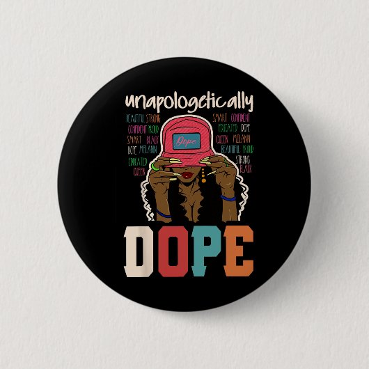 Unapologetisch Drug Black Afro Black History Jun Button (Vorderseite)