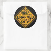 UNARMED auf schwarz, 3" Aufkleber (Tasche)