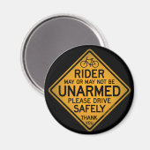 "UNARMED RIDER" Black Round Magnet (Vorderseite/Rückseite)