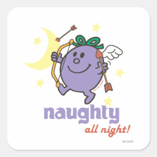 Unartig die ganze Nacht! Quadratischer Aufkleber