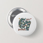 Unartig Nett Sechs Sieben 67 Brainrot Weihnachten Button (Vorne & Hinten)