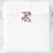 Unartig oder Artig? Quadratischer Aufkleber (Tasche)
