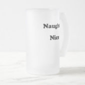 Unartig oder Nett schwarzer lustiger Mattglas Bierglas (VorderseiteRechts)