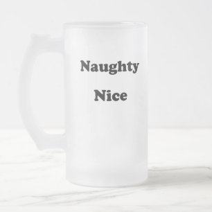 Unartig oder Nett schwarzer lustiger Mattglas Bierglas