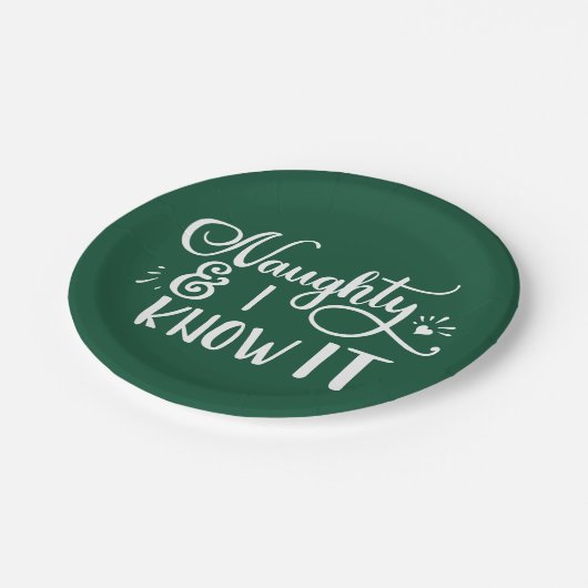 unartig und ich weiß es Funny Christmas Pappteller (Schrägansicht)