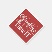 unartig und ich weiß es Funny Christmas Serviette (Ecke)