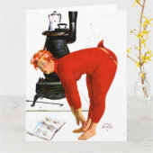 UNARTIGE FRAU VERSOHLUNG WEIHNACHTSGRUSS  KARTE (Gelbe Blume)