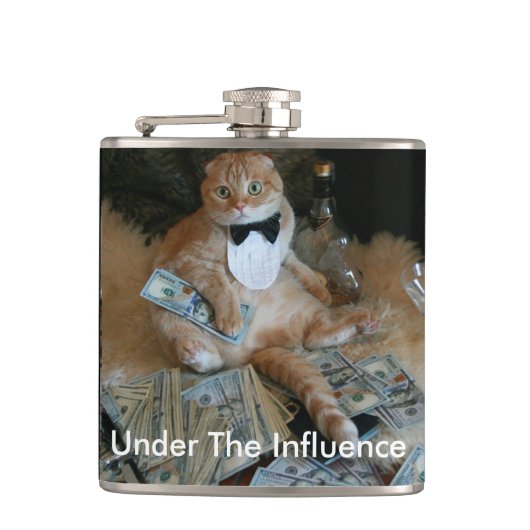 Unartige Katze Flachmann (Vorderseite)
