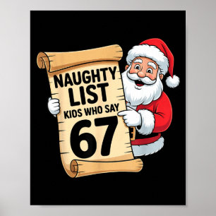 Unartige Liste Kinder, die 67 lustige Meme Weihnac Poster