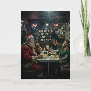 Unartige Liste Santa-Elfen-Diner Karte