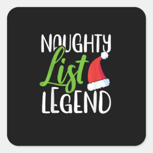 Unartige Nett Weihnachtsliste Lustiger Saisonale H Quadratischer Aufkleber
