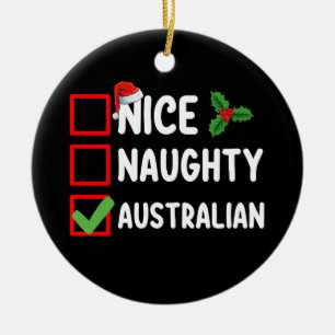 Unartige nette australische Weihnachtsliste Feiert Keramik Ornament