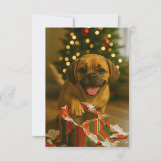 Unartige Puggle-Weihnachtskarte Einladung