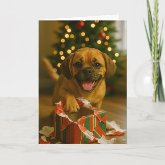 Unartige Puggle-Weihnachtskarte Karte