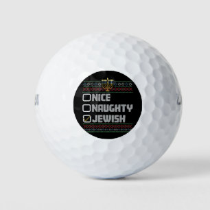 Unartige Schöne Jüdische Santa Hässliche Weihnacht Golfball