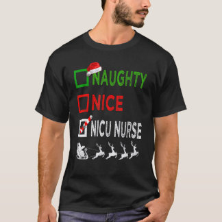 Unartige Schöne Nicu Krankenschwester Weihnachts-P T-Shirt