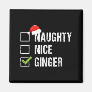 Unartige Schöne Rote Ginger Santa Mütze Irisches W Magnet
