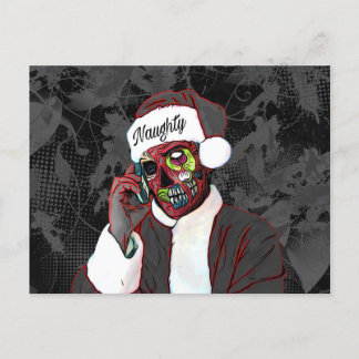 Unartige Zombie-Weihnachtskarte Feiertagspostkarte