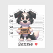 Unartiger Border Collie Aufkleber (Blatt)