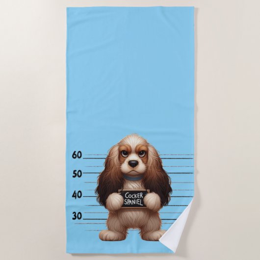 Unartiger Cocker Spaniel Strandtuch (Vorderseite)