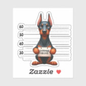 Unartiger Dobermann Pinscher Aufkleber (Blatt)