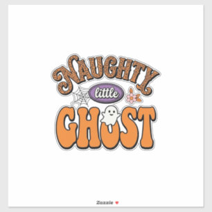 Unartiger Kleiner Geist Vintage-Halloween-Shirt-De Aufkleber