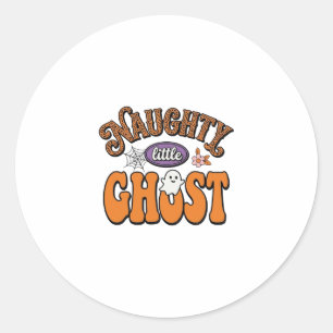 Unartiger Kleiner Geist Vintage-Halloween-Shirt-De Runder Aufkleber