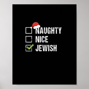 Unartiger netter jüdischer Weihnachtsmann Weihnach Poster