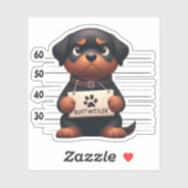 Unartiger Rottweiler Aufkleber (Blatt)