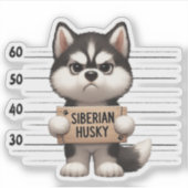 Unartiger Siberian Husky Aufkleber (Vorderseite)