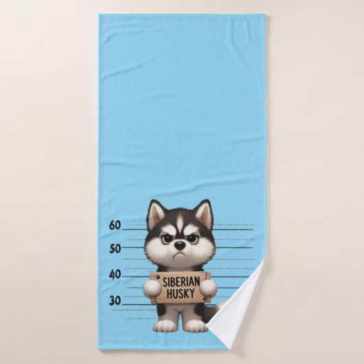 Unartiger Siberian Husky  Badehandtuch (Badehandtuch)