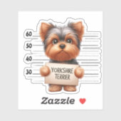 Unartiger Yorkshire Terrier Aufkleber (Blatt)
