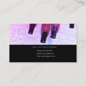Unas Glow Script Salon Pink Nail Artist Visitenkarte (Rückseite)
