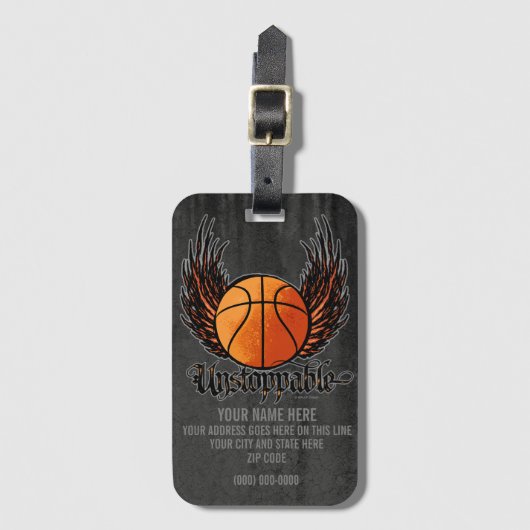 Unaufhaltsam (Basketball) Gepäckanhänger (Vorderseite Vertikal)
