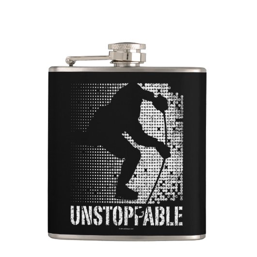 Unaufhaltsam (Hockey) Flachmann (Vorderseite)