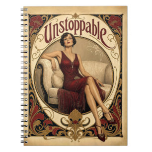 Unaufhaltsame elegante Frau im Jugendstil Notizblock
