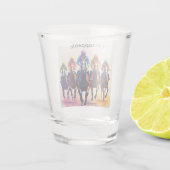 Unaufhaltsame gefallene Pferde Schnapsglas (Rückseite)