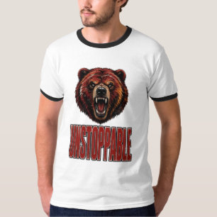 Unaufhaltsamer brüllender Grizzlybär T-Shirt