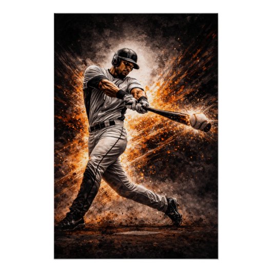 Unaufhörliche Wirkung – Baseball Power Swing Poste Poster (Vorderseite)