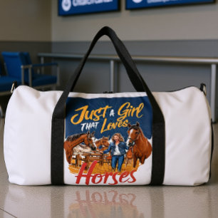 Unbändige Liebe eines Mädchens zu Pferden Duffle Bag