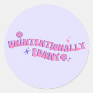 Unbeabsichtigt lustiger rosa Retro-Groovy-Text Runder Aufkleber