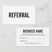 Unbedeutende Empfehlungs-Schwarzweiss-Visitenkarte Visitenkarte (Vorne/Hinten)