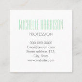 Unbedeutende moderne mutige quadratische visitenkarte (Rückseite)