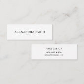 Unbedeutende moderne Schwarzweiss-Visitenkarte Mini Visitenkarte (Vorne/Hinten)