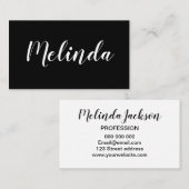 Unbedeutende moderne Schwarzweiss-Visitenkarte Visitenkarte (Vorne/Hinten)