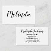 Unbedeutende moderne Schwarzweiss-Visitenkarte Visitenkarte (Vorne/Hinten)