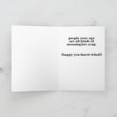 Unbedeutender Crap Humorvolle Geburtstagskarte Karte (Innenseite)